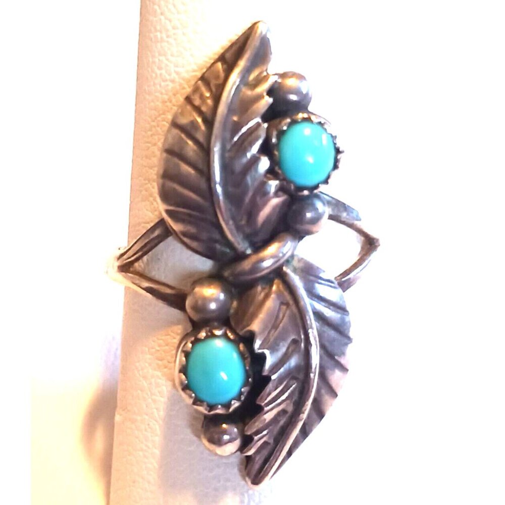 Navajo Sterling Turquoise Vintage Ring sz8.25 (1346)